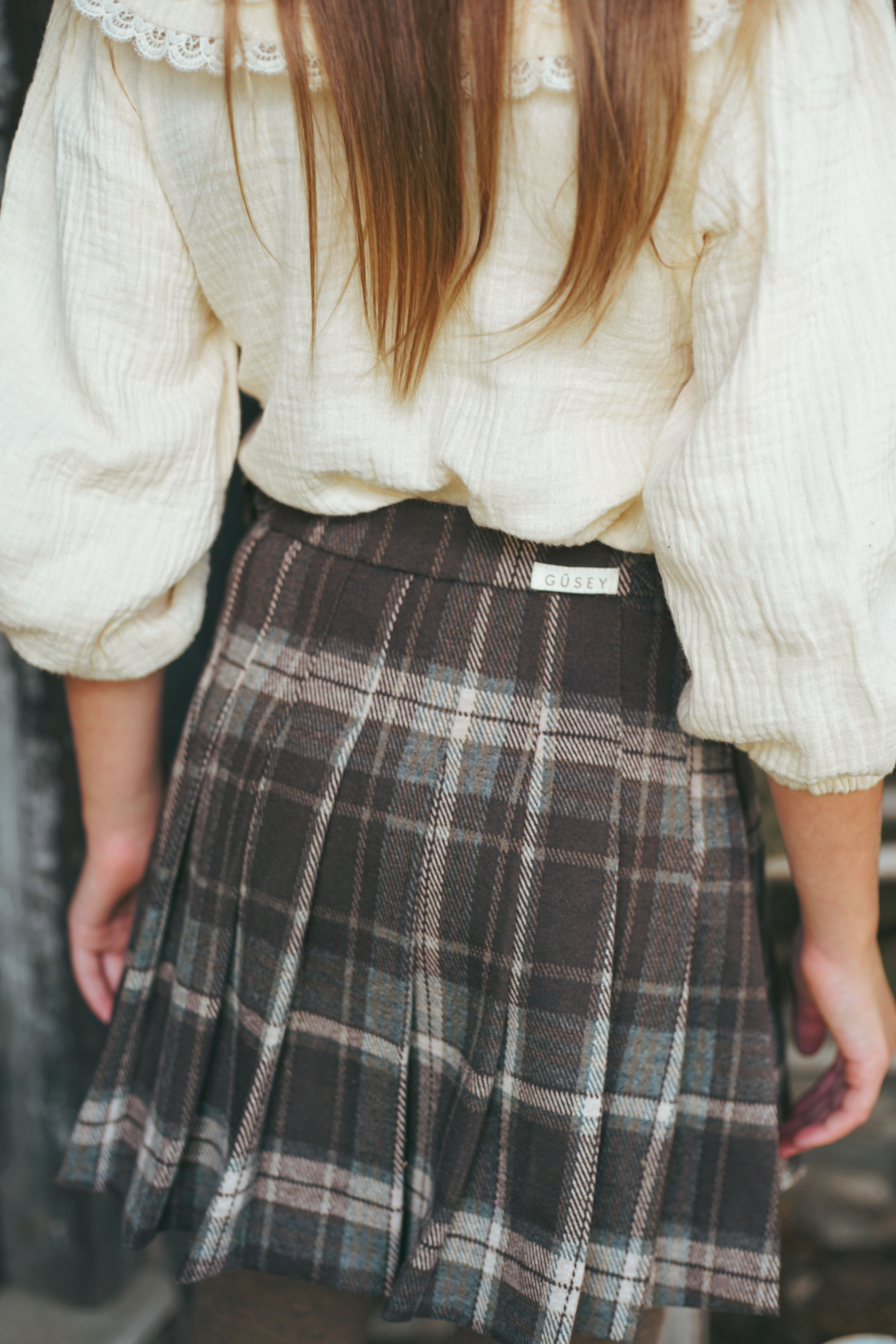 Plaid skirt (length longer than appears on model)