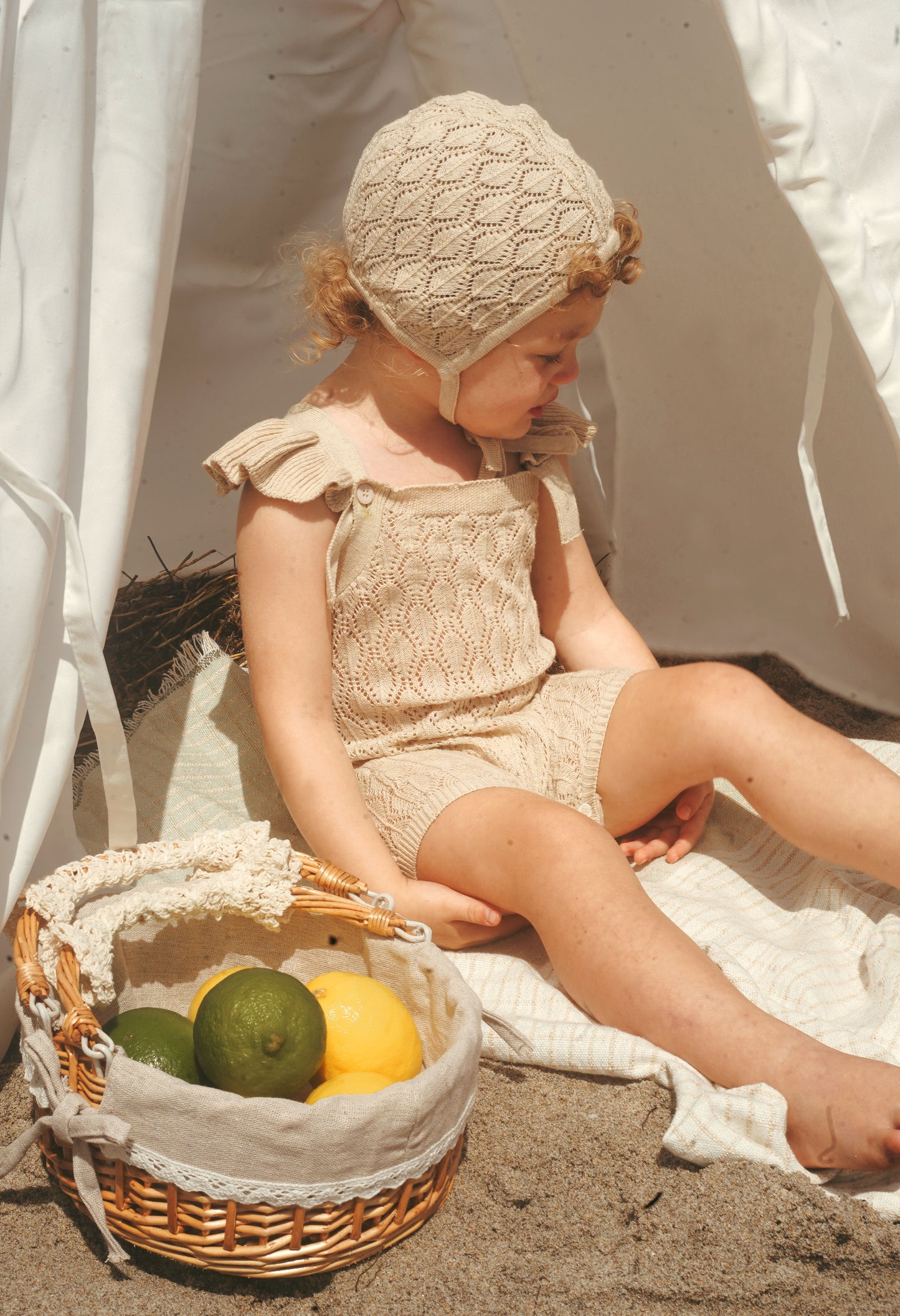 Thin knit girls romper