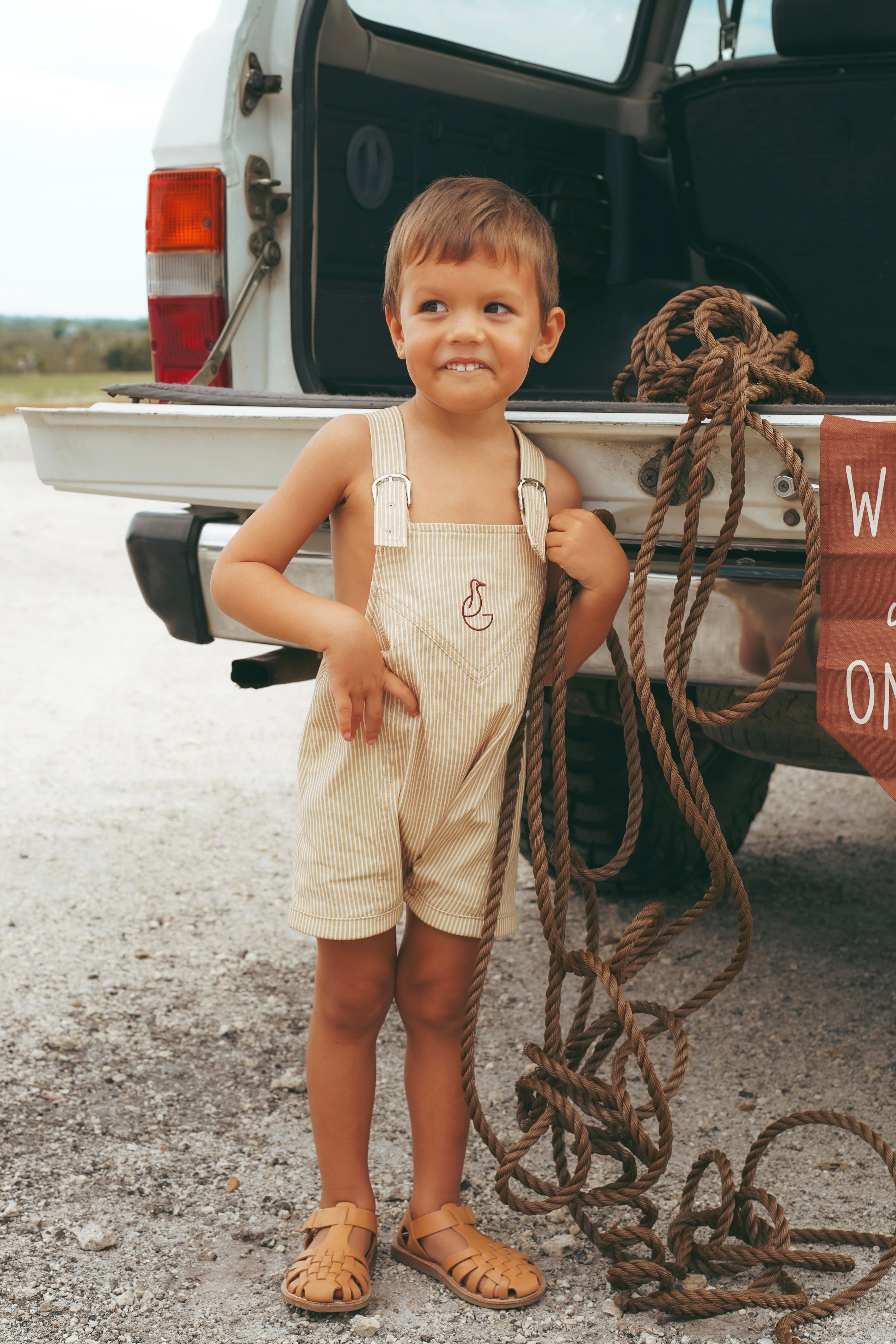 Pinstripe Boys Romper