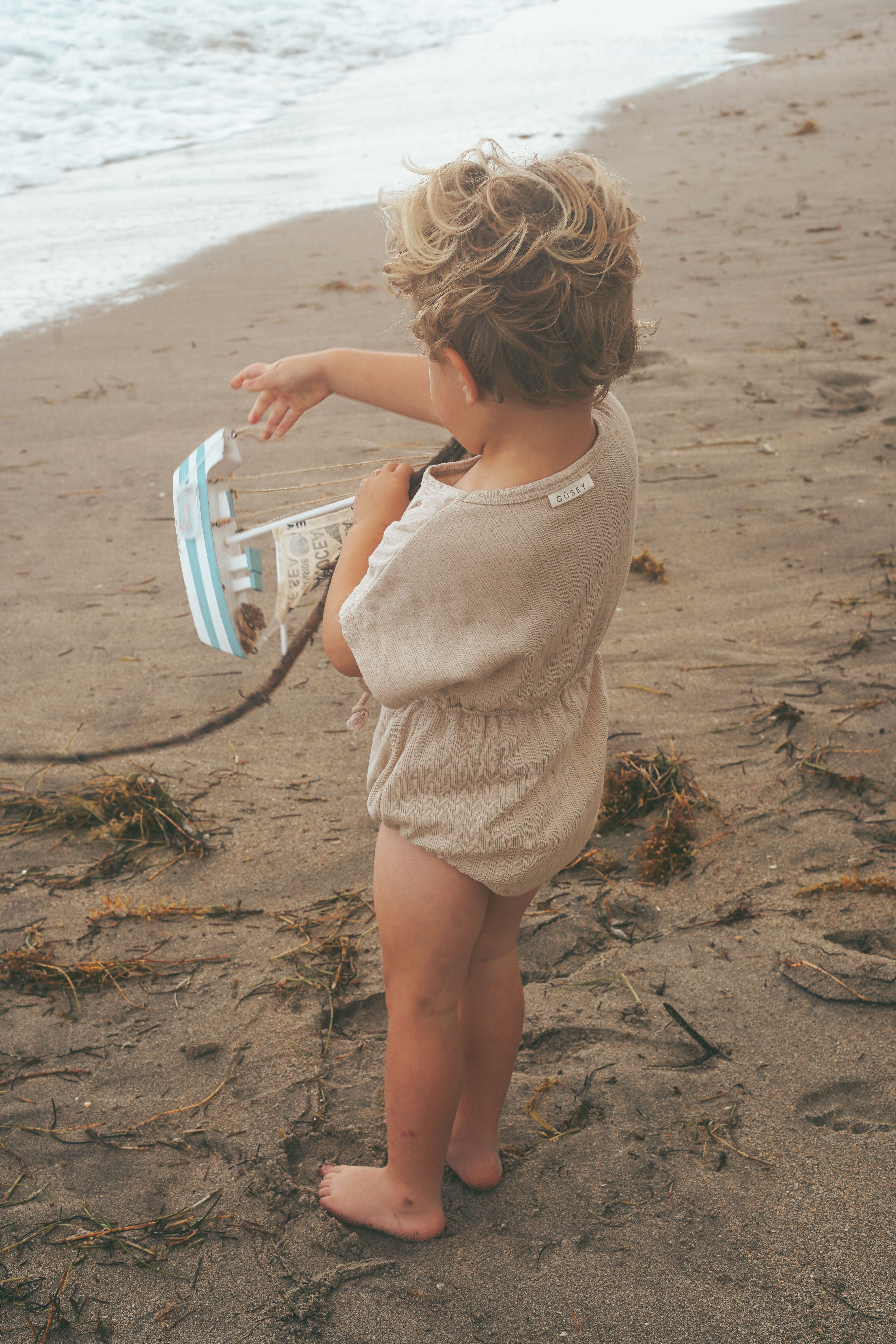 Pointelle romper (sand)