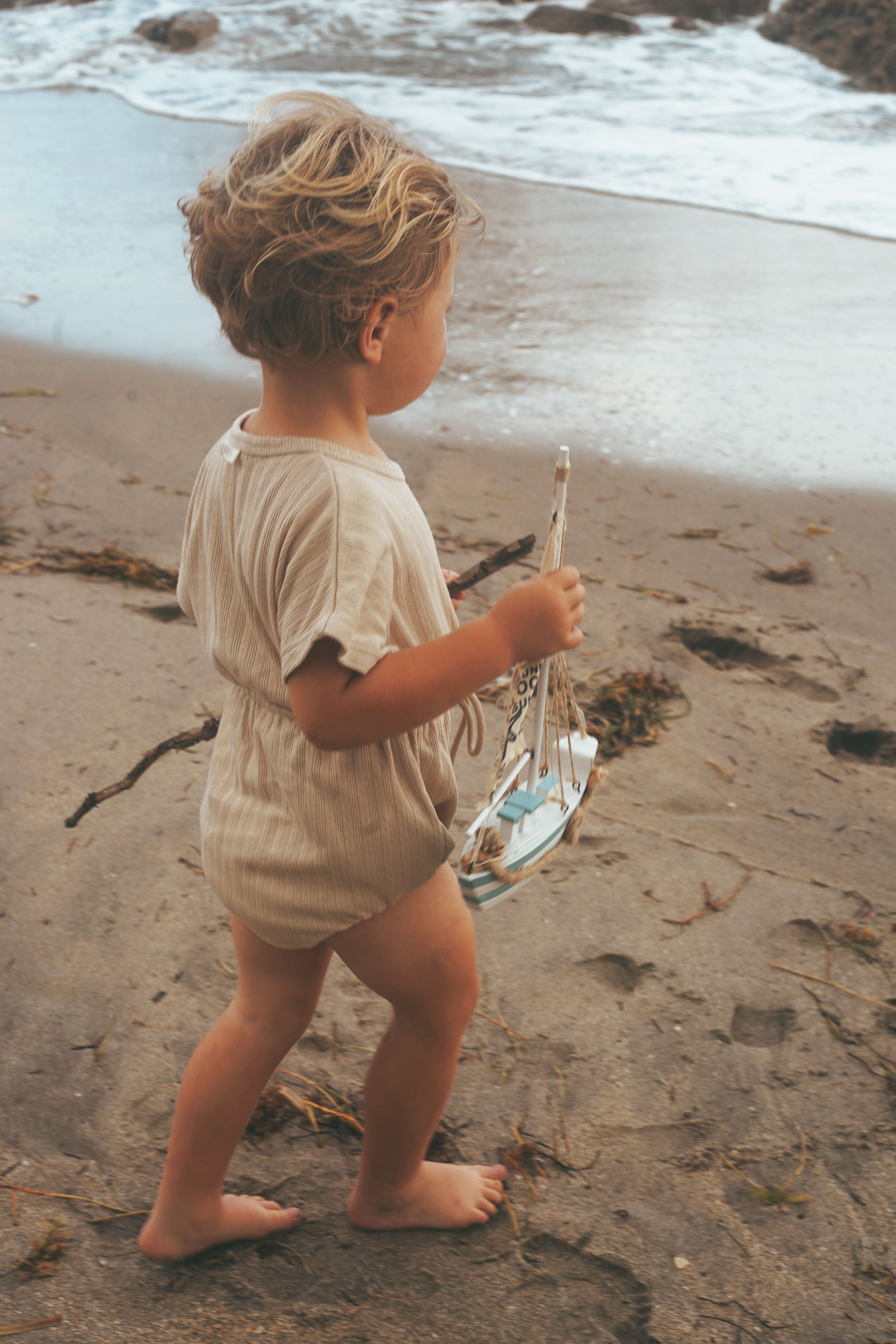 Pointelle romper (sand)