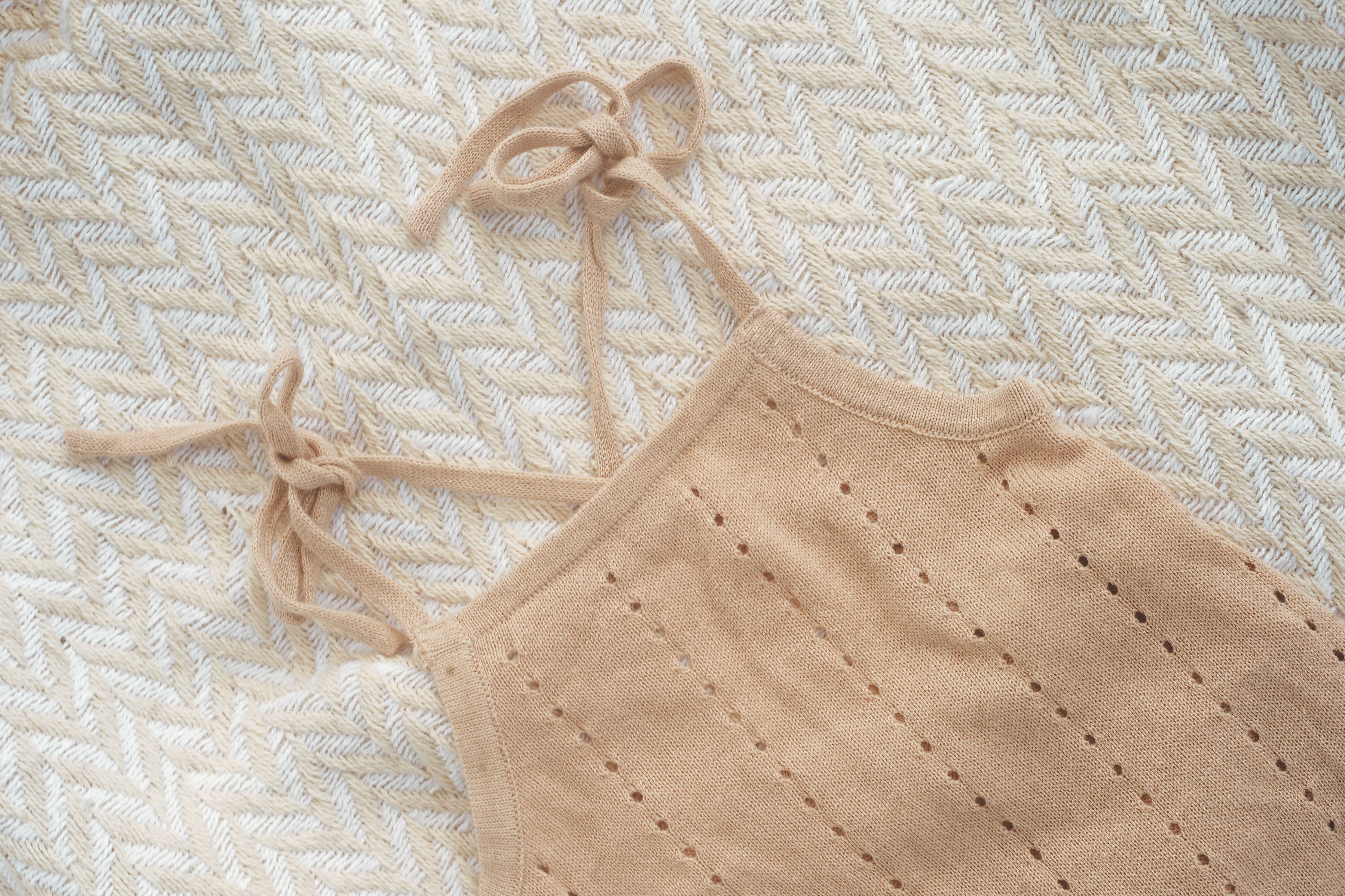 Breathable knit girls romper