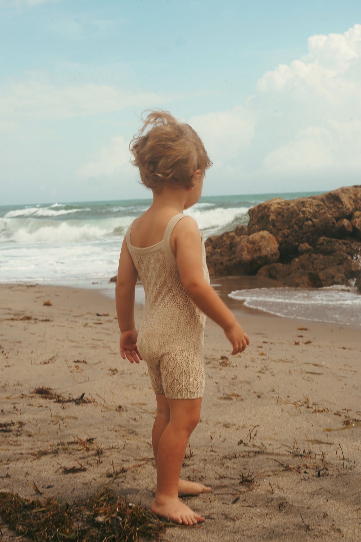 Thin knit boys romper